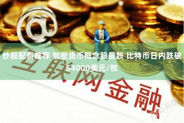 炒股配资推荐 加密货币概念股普跌 比特币日内跌破54000美元/枚