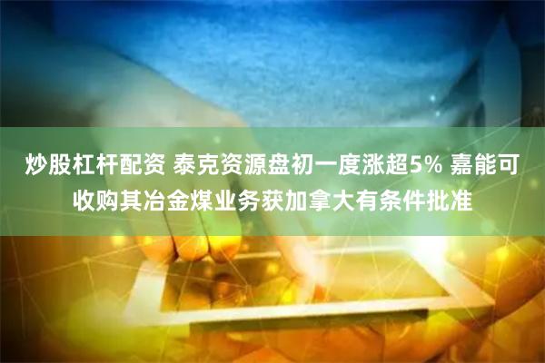 炒股杠杆配资 泰克资源盘初一度涨超5% 嘉能可收购其冶金煤业务获加拿大有条件批准