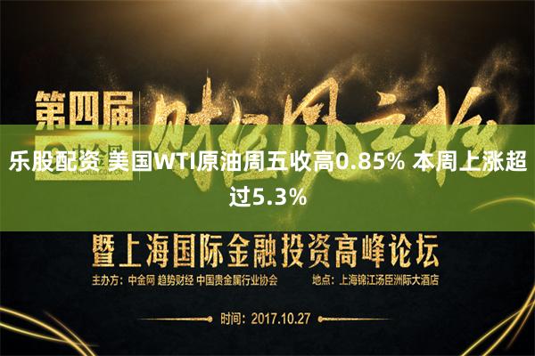 乐股配资 美国WTI原油周五收高0.85% 本周上涨超过5.3%